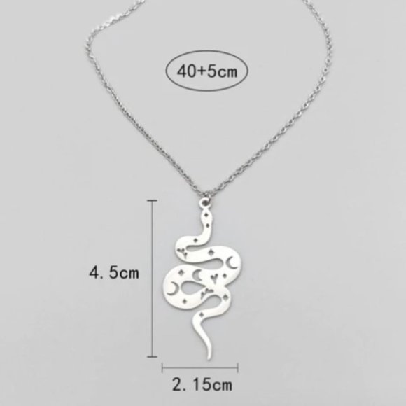 🔮 2 for $40 🔮 Mystical Boho Snake Design Stainless Steel Necklace - Picture 4 of 6